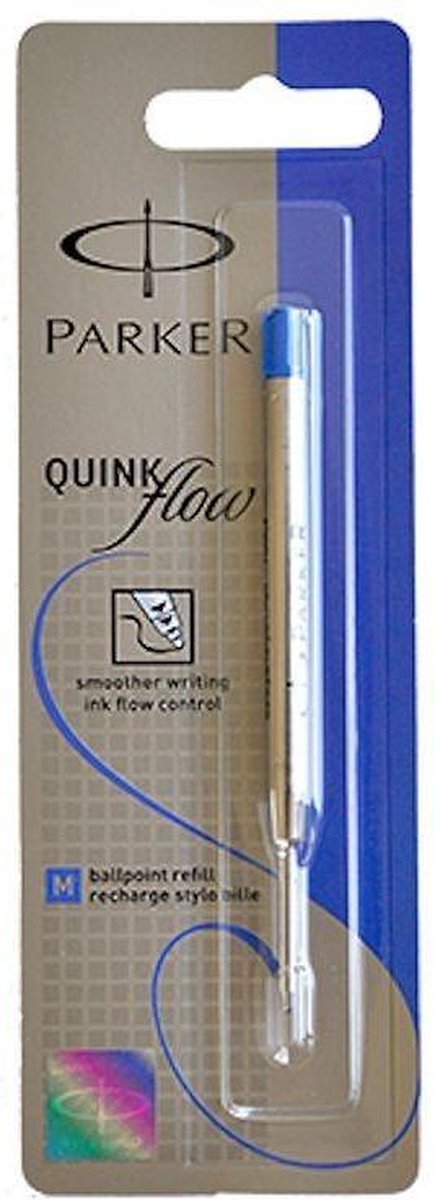 Recharge stylo bille Parker Quinkflow Medium bleu blister