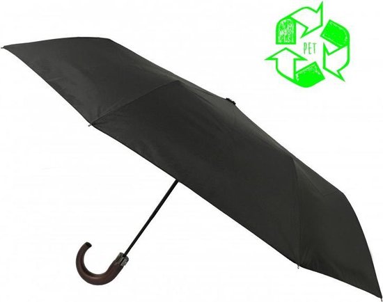 Smati Homme Ecologique  Opvouwbare Stormparaplu - Compact - Auto Open - ø 100 cm - Homme Ecologique  Zwart