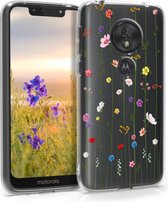kwmobile telefoonhoesje voor Motorola Moto G7 Play (EU-Version) - Hoesje voor smartphone in meerkleurig / transparant - Wilde Bloemen Stengels design