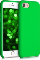 kwmobile telefoonhoesje geschikt voor Apple iPhone SE (2022) / iPhone SE (2020) / iPhone 8 / iPhone 7 - Hoesje met siliconen coating - Smartphone case in neon groen