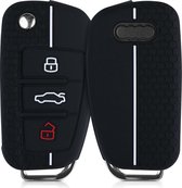 kwmobile autosleutel hoesje geschikt voor Audi 3-knops autosleutel - Autosleutel behuizing in zwart / wit