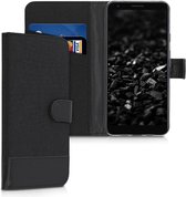 kwmobile telefoonhoesje voor Google Pixel 3a XL - Hoesje met pasjeshouder in antraciet / zwart - Case met portemonnee
