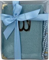 Fluwelen Mushaf Yasin met Tasbeeh Babyblauw