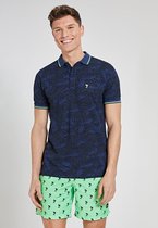 Shiwi Polo pique leaf aop - misty blue - L