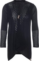 Knit Factory April Gebreid Vest - Cardigan dames - Luchtig zwart zomervest - Damesvest gemaakt van 50% katoen en 50% acryl - Zwart - 40/42