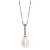 Zilver collier met parel SPN19188 | Narumi by Siebel