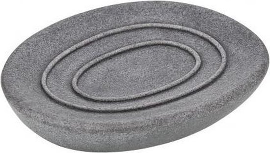 Wenko Zeephouder Pebble Stone 12 X 2,2 X 10 Cm Keramiek Grijs