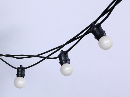 Lichtsnoer buiten - Set 10 meter 20 LED lampen - Melk wit (mat) | bol.com
