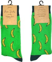 Juleeze Grappige Sokken Unisex maat 35-38 Groen Katoen, Polyester Bananen Dames Heren Sokken Grappige Sokken