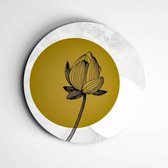 IDecorate - Schilderij - Marmer Looks Golden Flower - Zwart, Wit En Goud - 60 X 60 Cm
