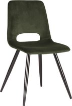 Nancy's Eetkamerstoel Josh - Stoel - Fluweel - Eetkamerstoelen - Army Green - 45 x 84 x 56 cm