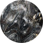 Glasschilderij Abstract Edelsteen zwart Ø 70 cm Glas - Reinders