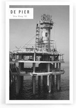 Walljar - De Pier '61 II - Zwart wit poster.