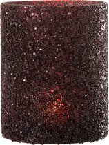 J-Line Windlicht Glitter Glas Bordeaux Large