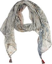 P-Modekontor Langwerpige Sjaal Dames - 1450430 - Blauw Fantasie