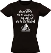 Good girls go to heaven, bad girls go to Rotterdam dames t-shirt | 010 | Zwart