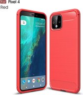 Mobigear Brushed TPU Backcover voor de Google Pixel 4 - Rood