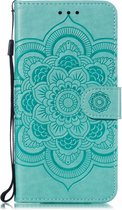 Samsung Galaxy A20e Hoesje - Mobigear - Mandala Serie - Kunstlederen Bookcase - Turquoise - Hoesje Geschikt Voor Samsung Galaxy A20e