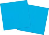 60x stuks servetten van papier blauw 33 x 33 cm