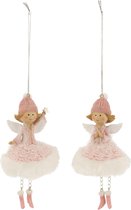 J-Line Engel Hanger Poly/Textiel Roze
