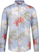 Haze&Finn Overhemd Print Blauw (MC15-0110-42 - BlueRubarbJungleFlower)