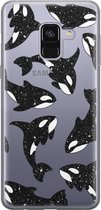 Samsung Galaxy A8 2018 siliconen hoesje - Orka - Soft Case Telefoonhoesje - Transparant - Print