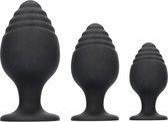 Rippled Butt Plug Set - Black