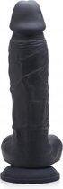 SU Silicone Dildo w/ Balls - Black