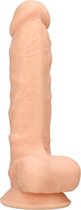 Silicone Dildo With Balls - Flesh - 17,8 cm