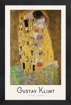 JUNIQE - Poster in houten lijst Klimt - The Kiss -60x90 /Geel