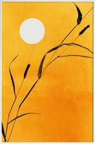 JUNIQE - Poster in kunststof lijst Sunny Side -20x30 /Geel & Oranje