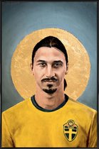 JUNIQE - Poster in kunststof lijst Football Icon - Zlatan Ibrahimovic