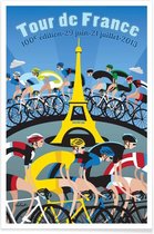 JUNIQE - Poster Tour de France -40x60 /Blauw & Geel