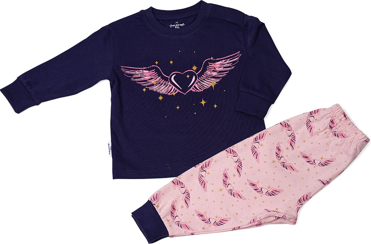 Frogs and Dogs - Pyjama Love Hearts - Navy Blauw - Maat 98 - Meisjes