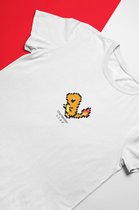 Charmander Pixel Art Wit T-Shirt - Kawaii Anime Merchandise - Pokemon - Unisex Maat XL