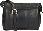 the Monte Crossbodytas Buff Leather Leer - zwart