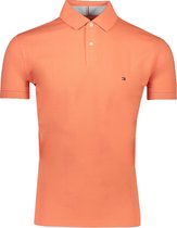 Tommy Hilfiger Polo Oranje Oranje Getailleerd - Maat L - Heren - Lente/Zomer Collectie - Katoen;Elastaan