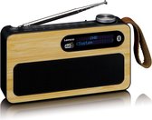 Lenco PDR-040BAMBOOBK - Draagbare DAB Radio met FM, DAB+ en Bluetooth® - Klok en Alarmfunctie - Bamboe-Zwart