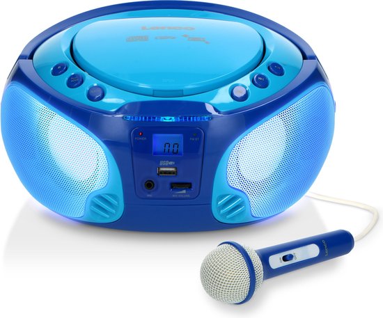 Storen Lezen Minnaar Lenco SCD-650 Karaoke Radio-CD Speler met Licht en Microfoon Blauw | bol.com