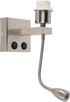 QAZQA brescia combi - Moderne Wandlamp voor binnen - 1 lichts - D 200 mm - Staal - Woonkamer | Slaapkamer