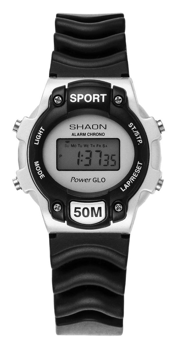 Shaon 39-1002-44 Horloge - Rubber - Zwart - Ø 35 mm