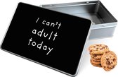 Pot à biscuits Can't Adult Today Rectangle - Boîte de rangement 20x13x5 cm