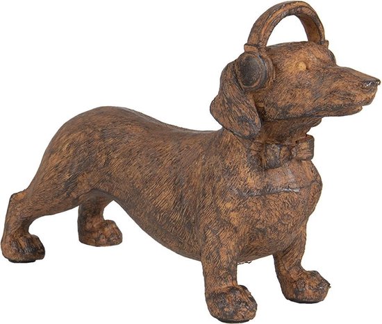 Clayre & Beeld Hond 25*9*16 cm Bruin Kunststof Decoratief Figuur... | bol.com