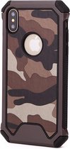 P.C.K. Army/Leger/Camouflage Backcover/Achterkant bruin geschikt voor Apple iPhone 12 PRO MET GLASFOLIE