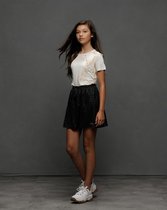 Elle Chic meiden rok Black waxed pied-de-poule