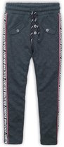 DJ Dutchjeans meisjes joggingbroek met bies Dark Grey - Maat 128