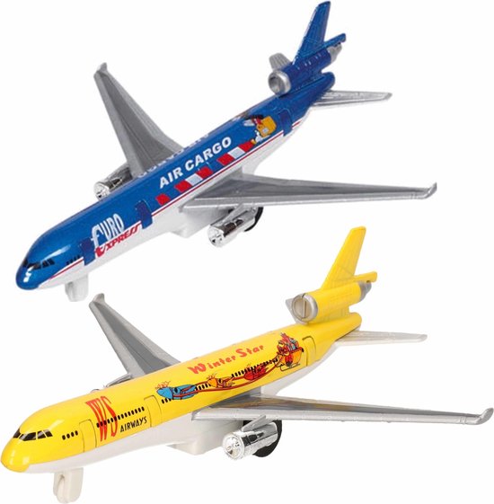 Per ongeluk concept Vijf Speelgoed vliegtuigen setje van 2 stuks geel en blauw 19 cm - Vliegveld  spelen voor... | bol.com