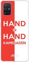 6F hoesje - geschikt voor Samsung Galaxy A71 -  Transparant TPU Case - Feyenoord - Hand in hand, kameraden #ffffff