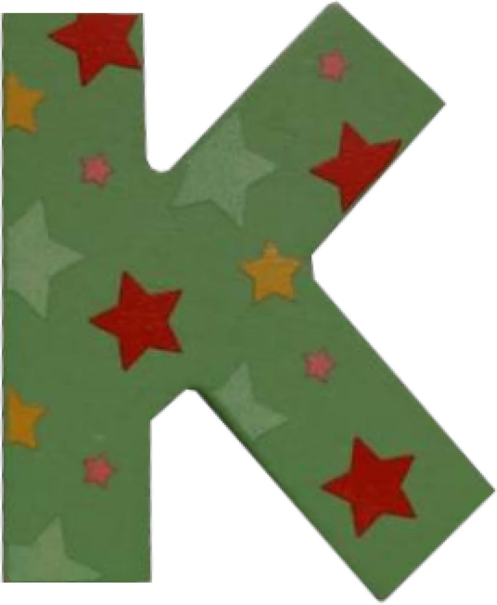 Decoratieletter - K - Hout - 7cm - Groen