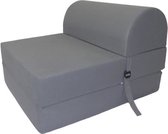 JUNI Fireside stoel 1 plaats - Grijze stof - Eigentijdse stijl - L 58 x D 75 cm